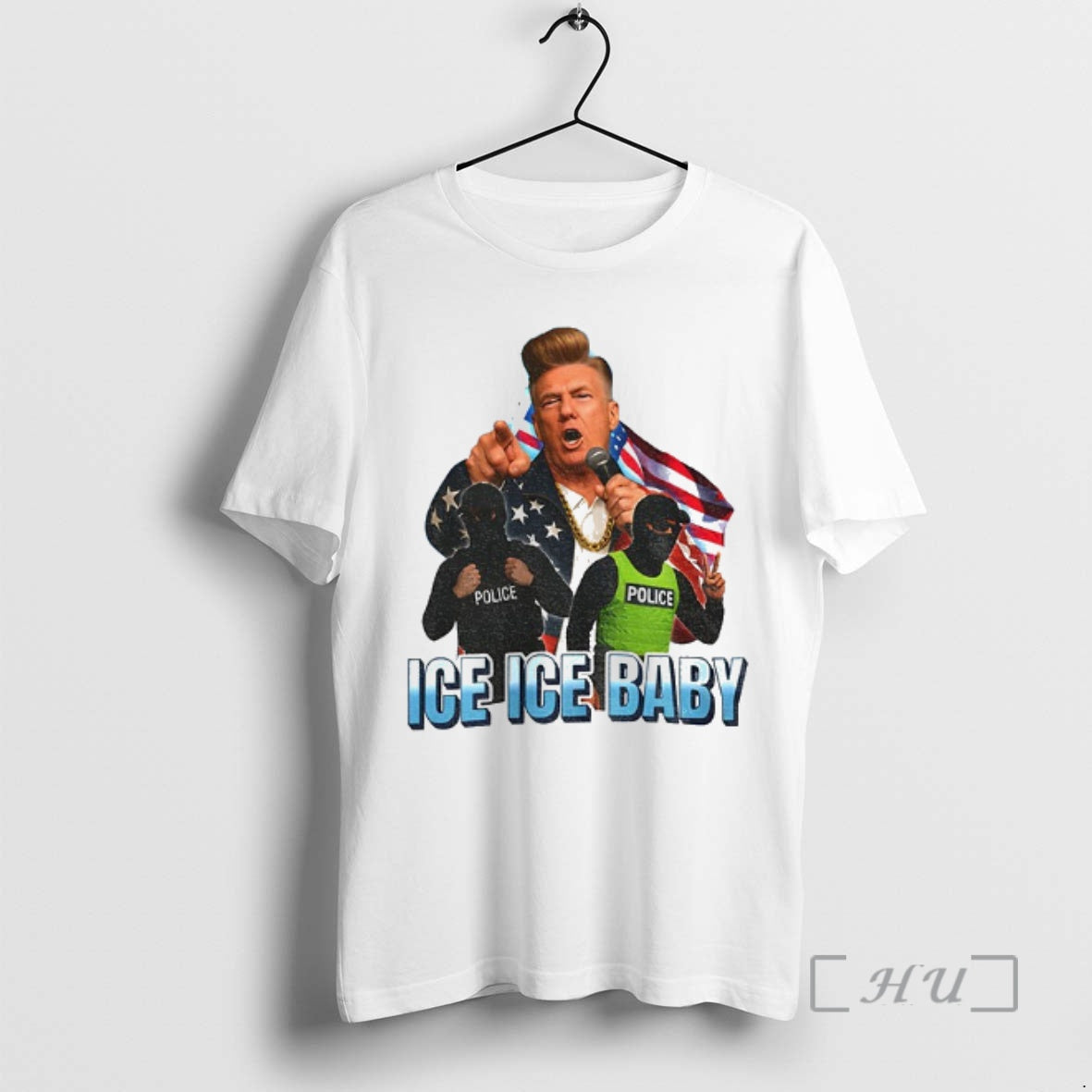 Officials Donald Trump Ice Ice Baby American Flag T-Shirts, Hoodie, Sweatshirt | AU01DripNestTees.com