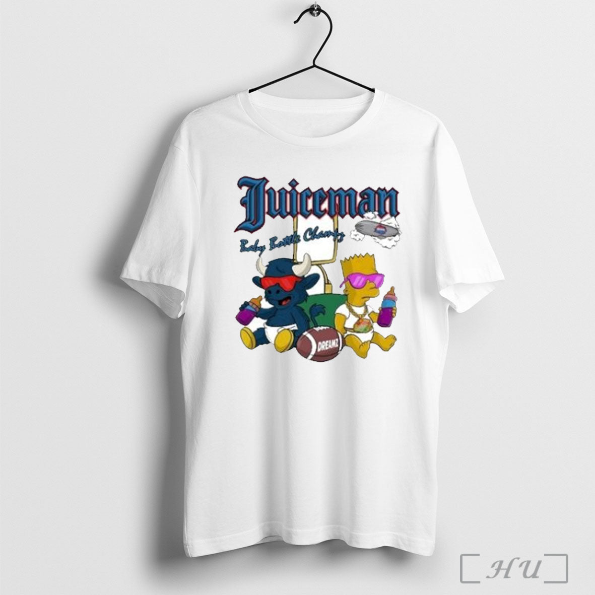 Officials Dreamz Exotic Pop Juiceman Baby Bottle Champs T Shirt