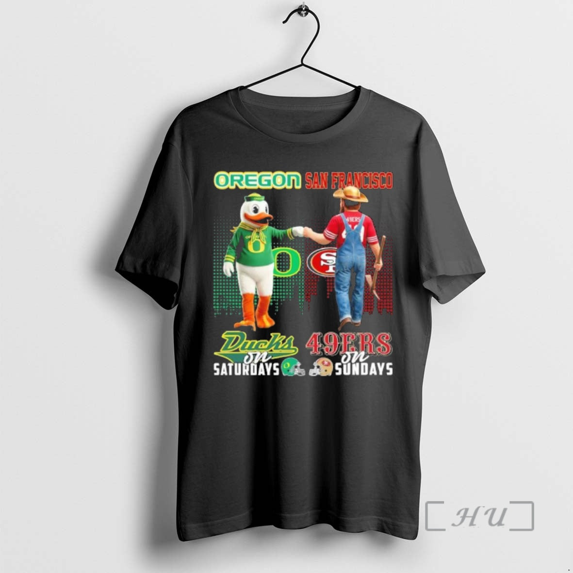 Officials Ducks Vs 49ers Mascot On Saturdays And On Sundays T-Shirts, Hoodie, Sweatshirt | AU01DripNestTees.com