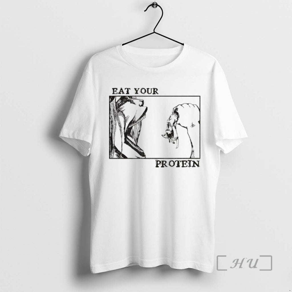 Officials Eat Your Protein Anime Attack On Titan Anime Gym T-Shirts, Hoodie, Sweatshirt | AU01DripNestTees.com