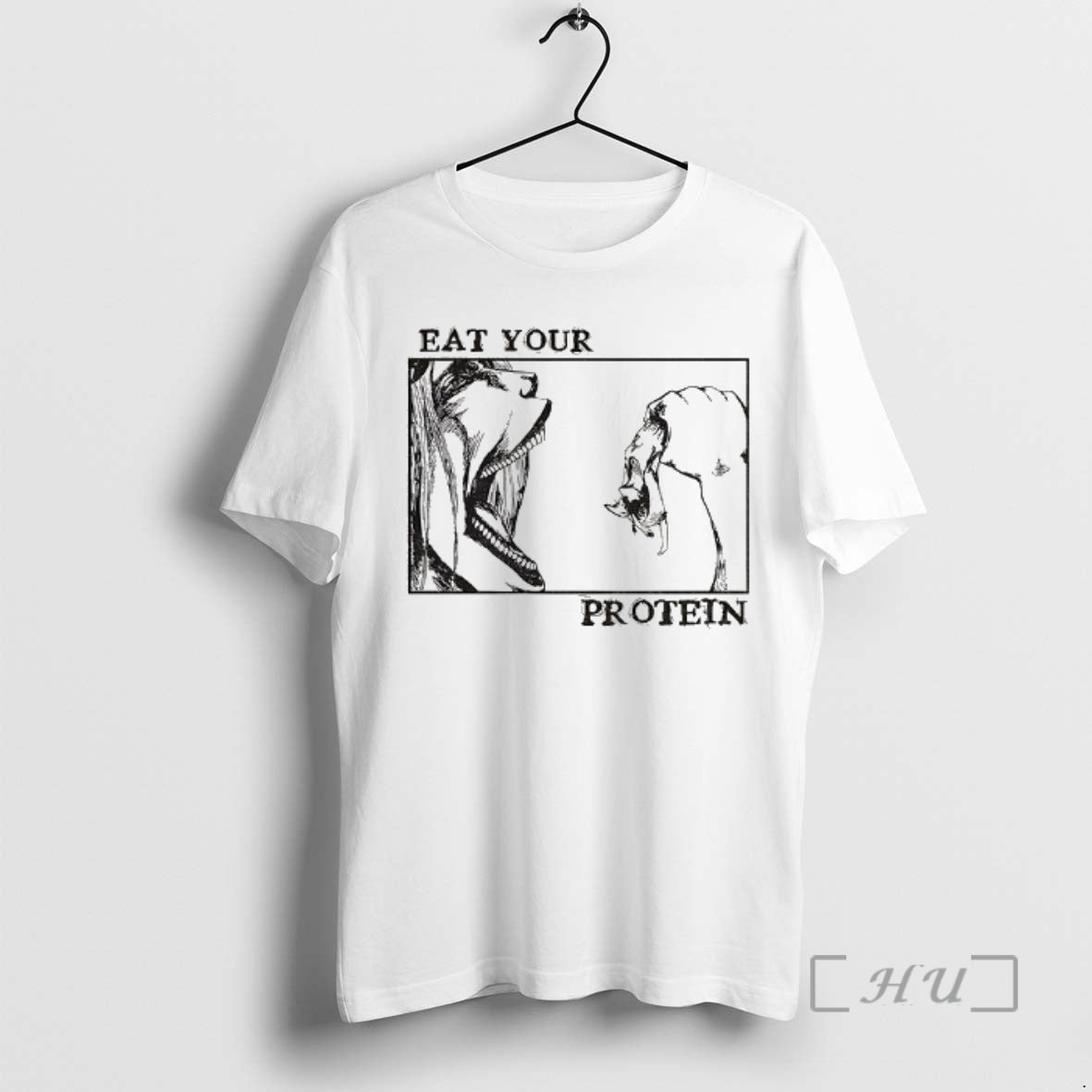 Officials Eat Your Protein Anime Attack On Titan Anime Gym T-Shirts, Hoodie, Sweatshirt | AU01DripNestTees.com