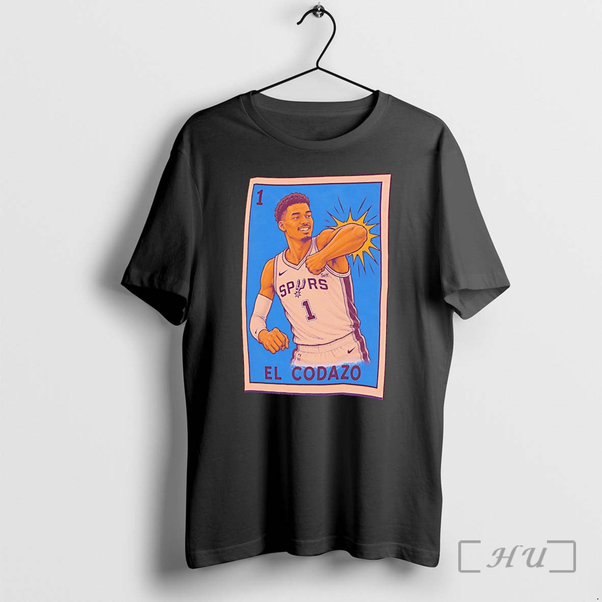 Officials El Codazo San Antonio Spurs Victor Wembanyama Mexican Loteria Card Tee Premium T Shirts