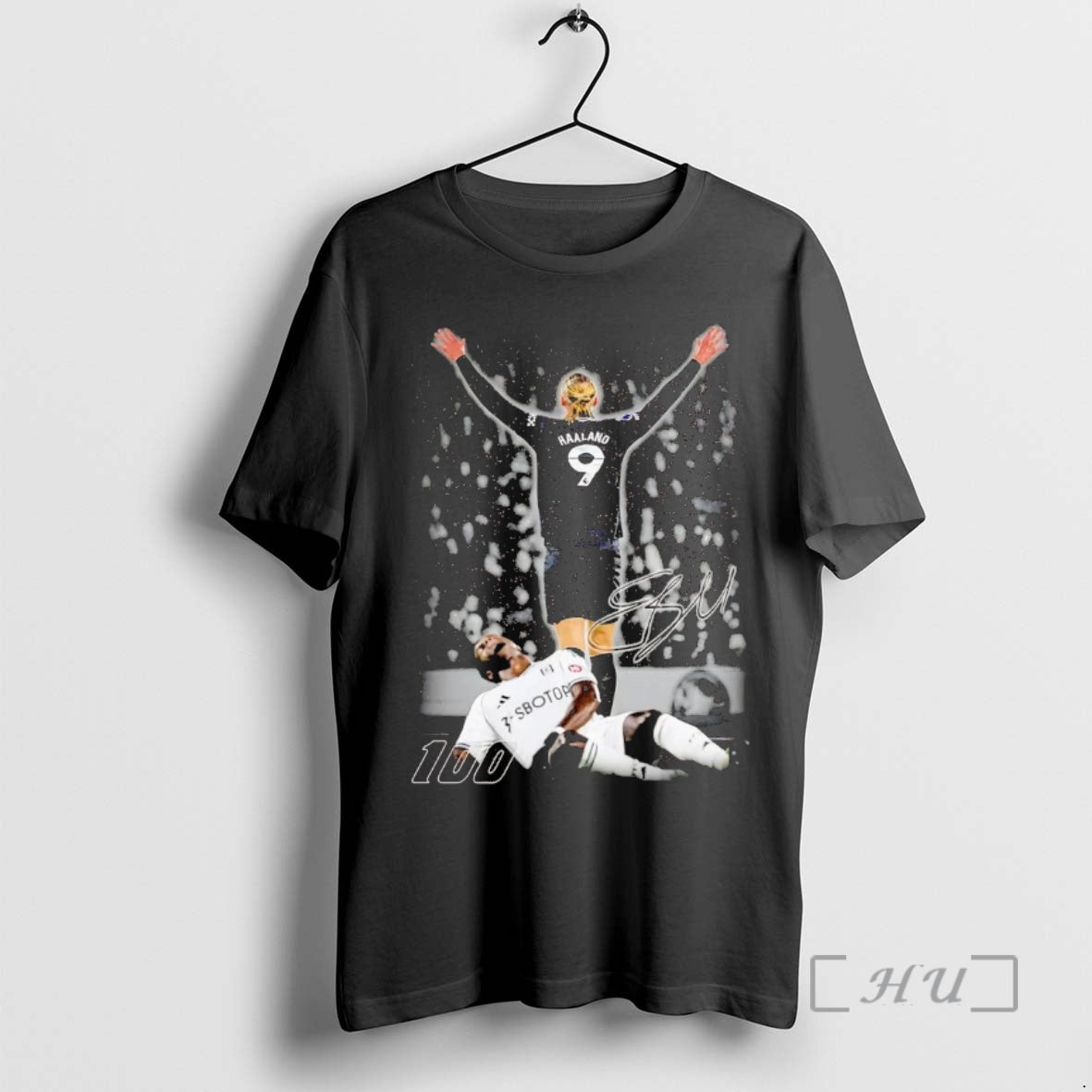 Officials Erling Haaland 100th Goal Celebration Signature T-Shirts, Hoodie, Sweatshirt | AU01DripNestTees.com