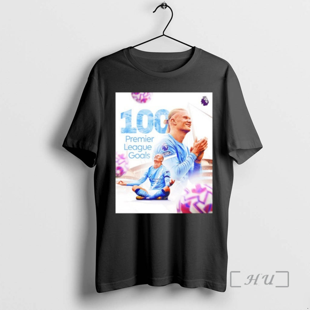 Officials Erling Haalands 100 Premier League Goals Centurion T-Shirts, Hoodie, Sweatshirt | AU01DripNestTees.com