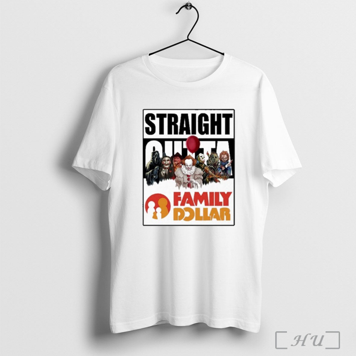 Officials Family Dollar Logo Straight Outta Horror Film Halloween T Shirt
