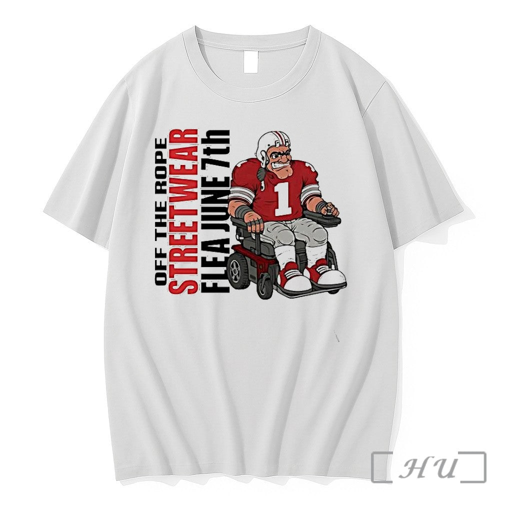Officials Football Player Wheelchair Off The Rope Streetwear Flea June 7th Tee Premium T Shirts