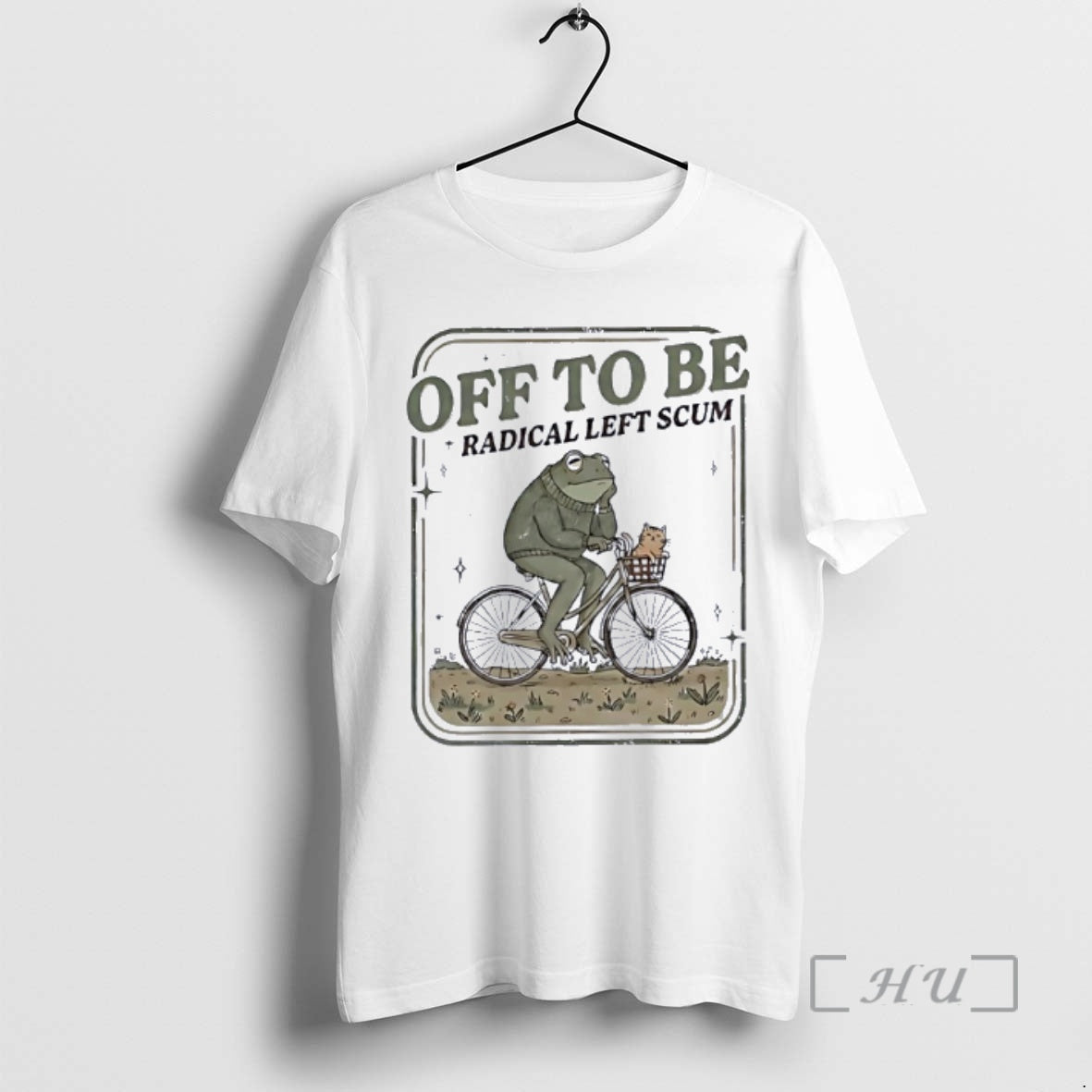 Officials Frog And Cat Driving Bicycle Off To Be Radical Left Scum Premium T Shirts Hoodie, Sweatshirt | AU01DripNestTees.com