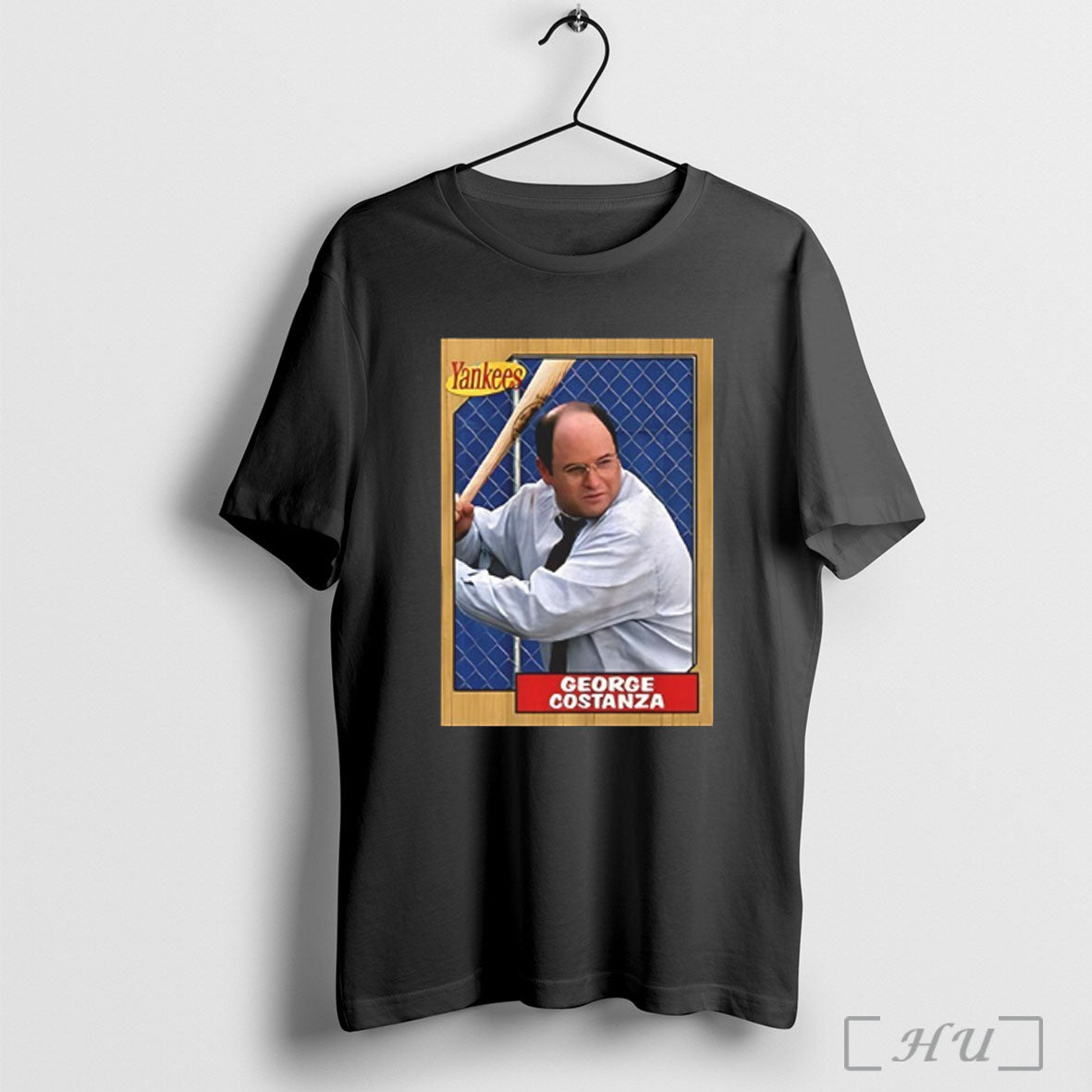 Officials George Costanza Yankees Baseball Card V Neck T Shirt