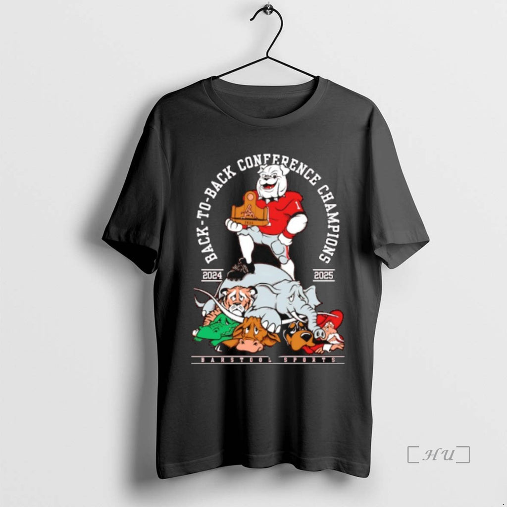 Officials Georgia Bulldogs Back To Back Conference Champions 2025 T-Shirts, Hoodie, Sweatshirt | AU01DripNestTees.com