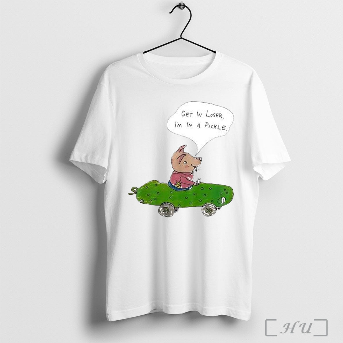 Officials Get In Loser Im In A Pickle Funny Pig Driving A Pickle Car Posters