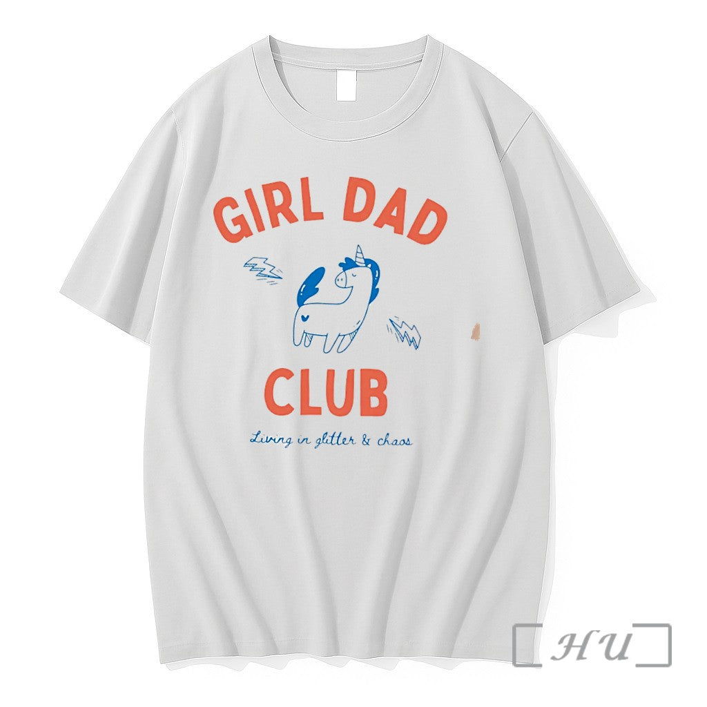 Officials Girl Dad Club Living In Glitter And Chaos Tee