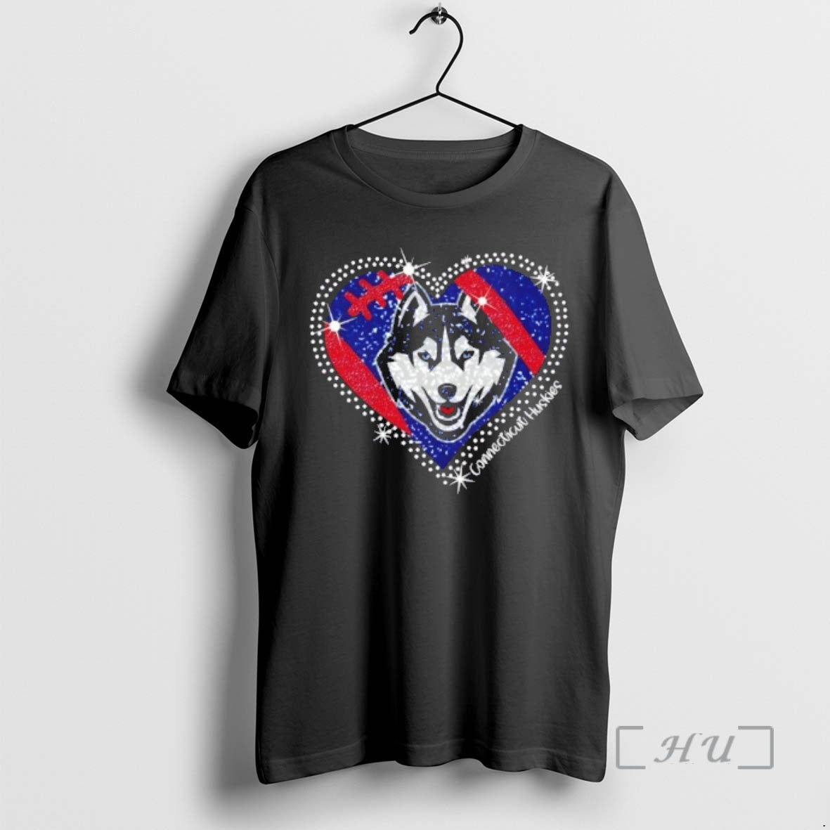 Officials Glitter Heart Connecticut Huskies Football Logo T-Shirts, Hoodie, Sweatshirt | AU01DripNestTees.com