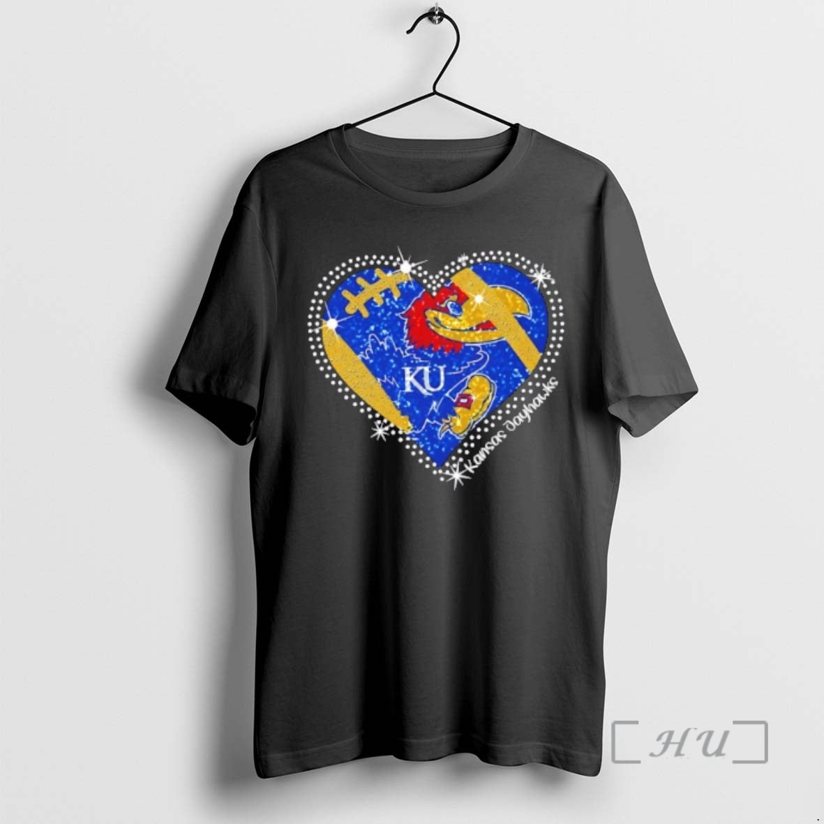 Officials Glitter Heart Kansas Jayhawks Football Logo T-Shirts, Hoodie, Sweatshirt | AU01DripNestTees.com