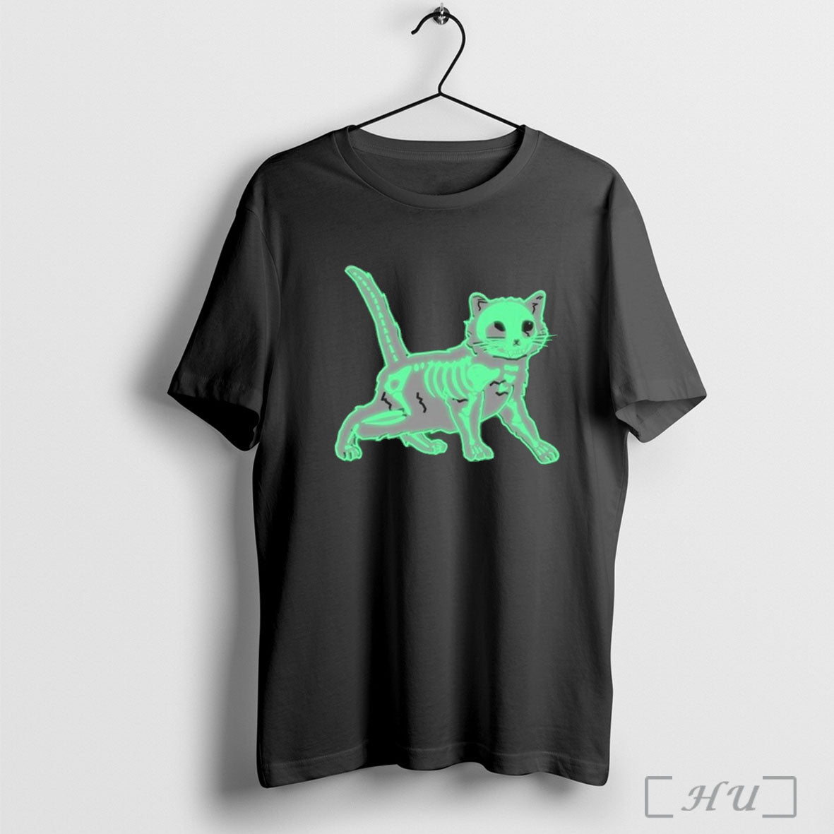 Officials Glow In The Dark Gary Skeleton Cat T Shirt