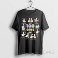 Officials Goose Teacher 100 Days Of School Thinking Sharing Learning Exploring Reading Graphic Premium T-Shirts, Hoodie,...