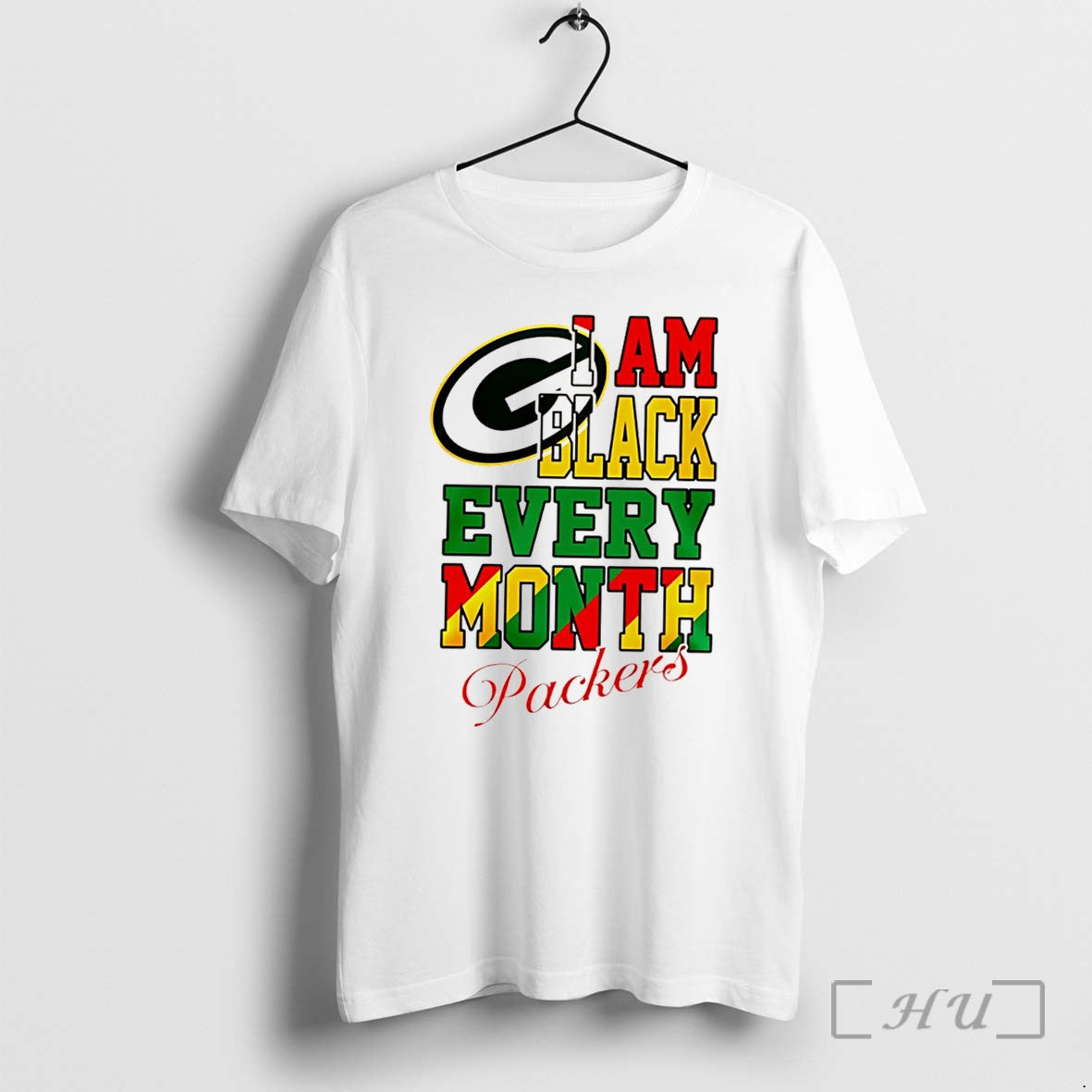 Officials Green Bay Packers I Am Black Every Month Logo Tee Premium T Shirts Sweater