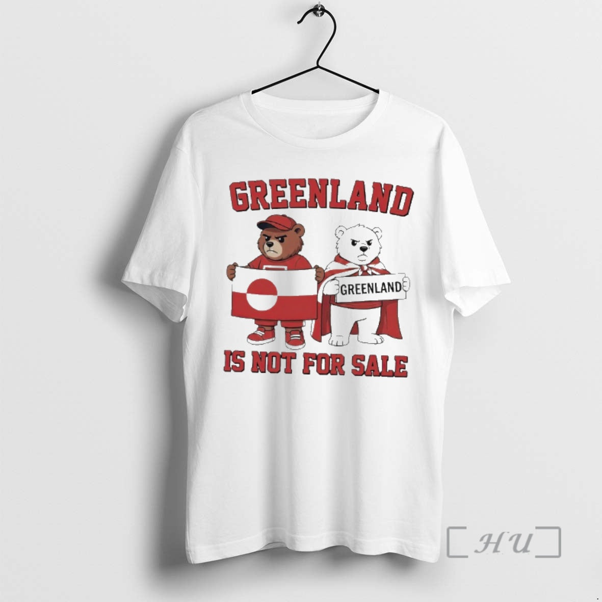 Officials Greenland Is Not For Sale Bear With Polar Bear Cartoon Anti Trump Premium T-Shirts, Hoodie, Sweatshirt