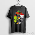 Officials Grinch And Jack Skellington Fist Bump Texas Roadhouse Halloween T Shirt