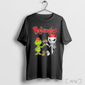 Officials Grinch Fist Bump Jack Skellington Bojangles Halloween 2025 V Neck T Shirt