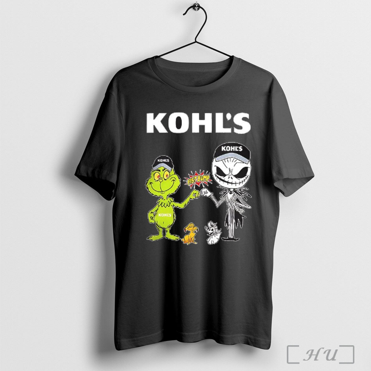 Officials Grinch Fist Bump Jack Skellington Kohls Halloween 2025 V Neck T Shirt