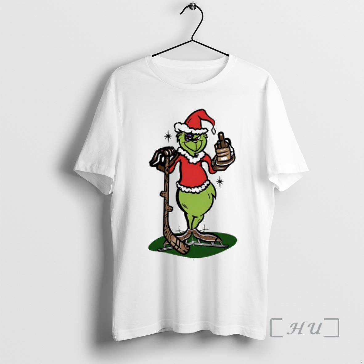 Officials Grinch Middle Finger Hockey T-Shirts, Hoodie, Sweatshirt | AU01DripNestTees.com