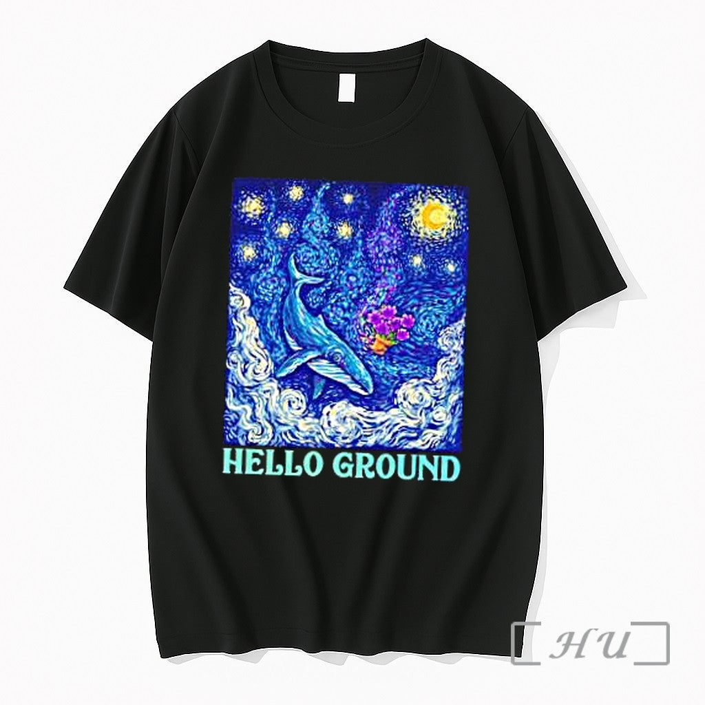 Officials Hello Ground Whale Floating In Starry Night