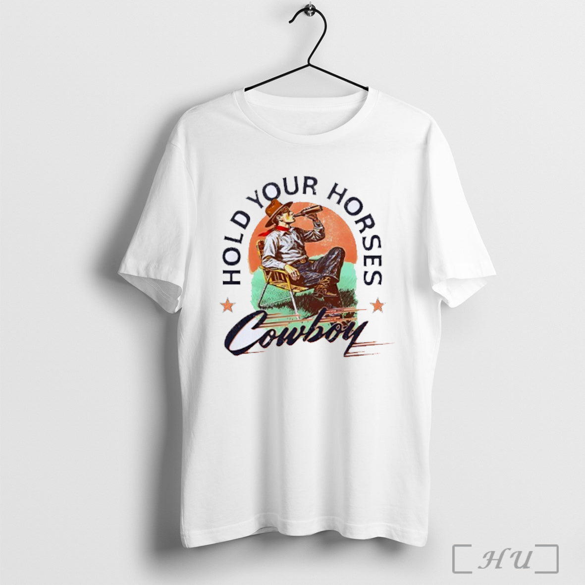 Officials Hold Your Horses Cowboy Chair Beer T Shirt