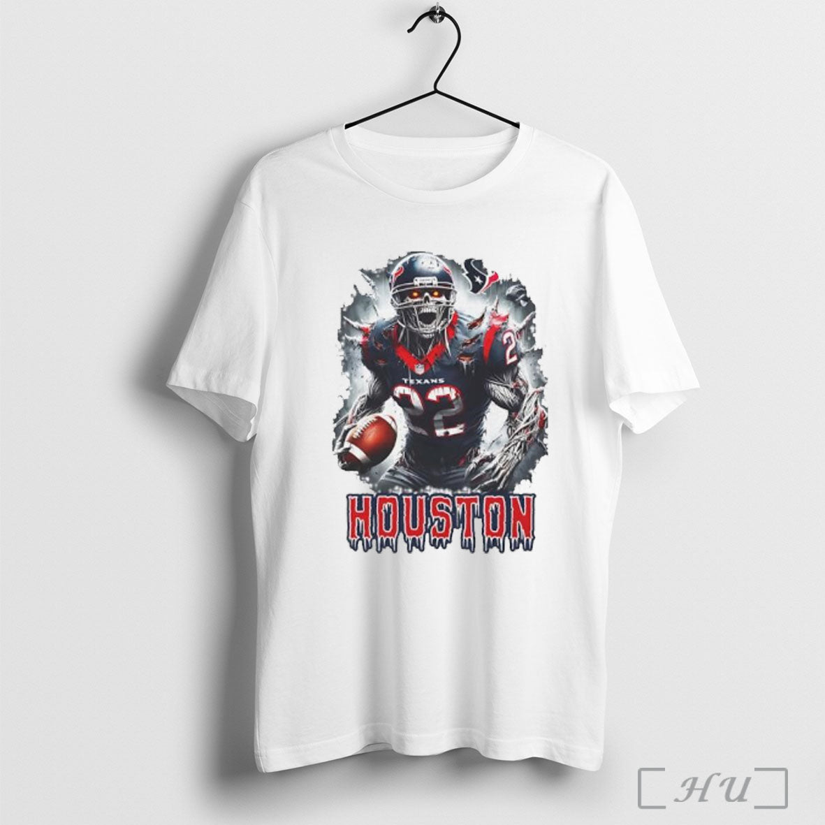 Officials Houston Texans Football Skeleton Horror T Shirt