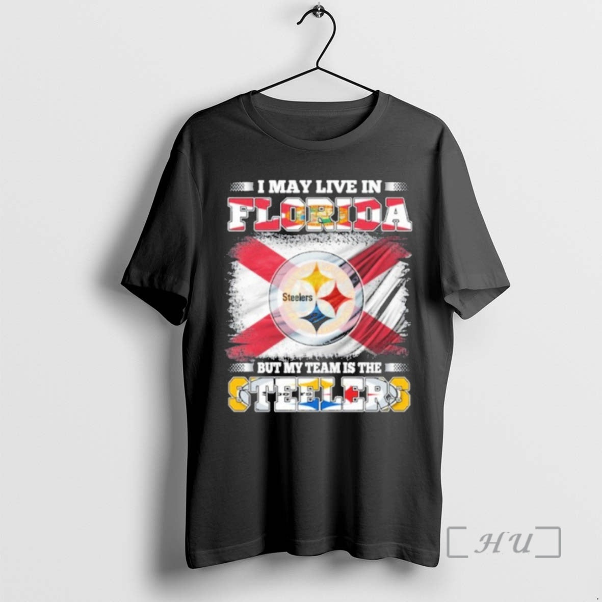 Officials I May Live In Florida Flag But My Team Is The Steelers Premium T-Shirts, Hoodie, Sweatshirt | AU01DripNestTees.com