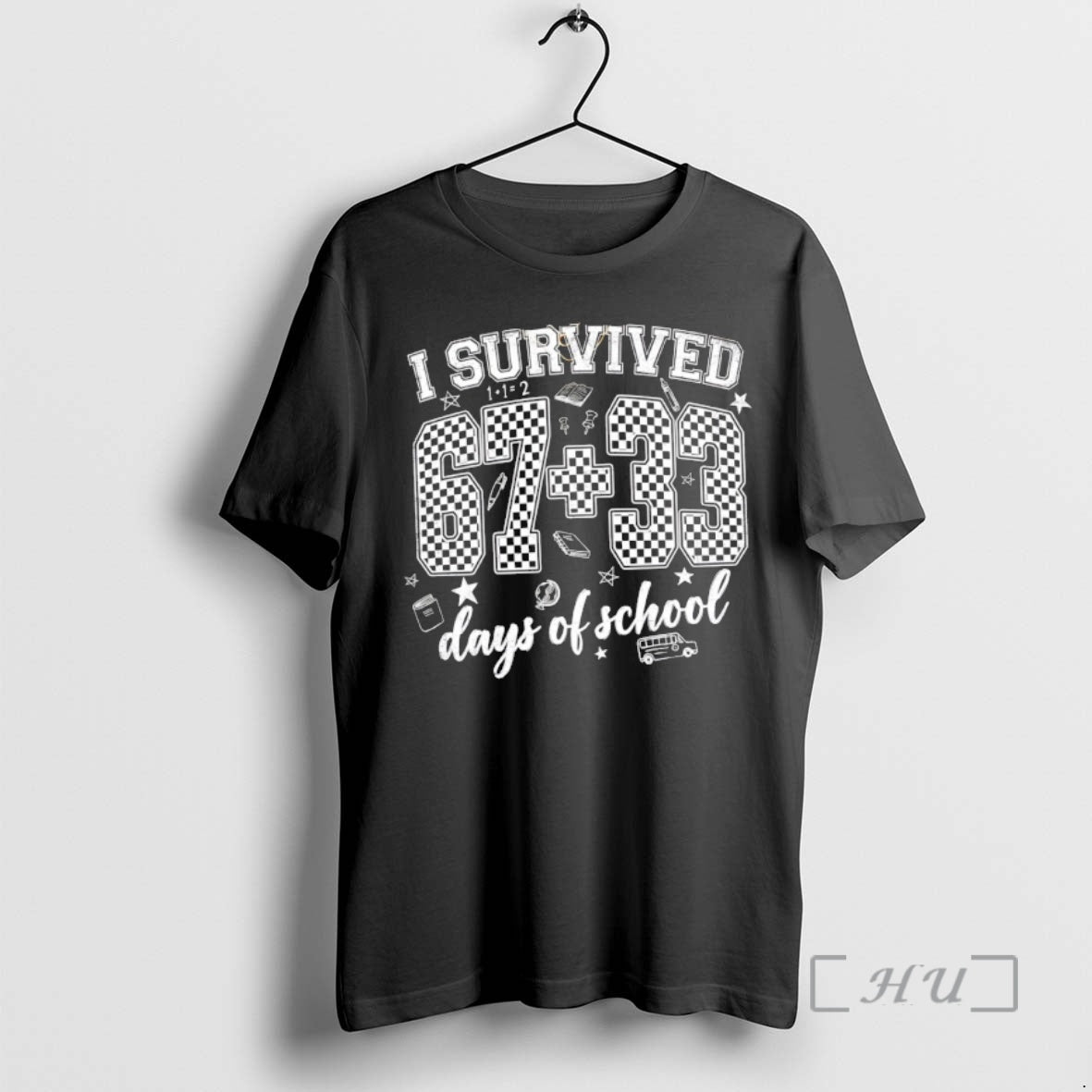 Officials I Survived 100th Day Of School 67 Six Seven Meme Checkered Premium T Shirts Hoodie, Sweatshirt
