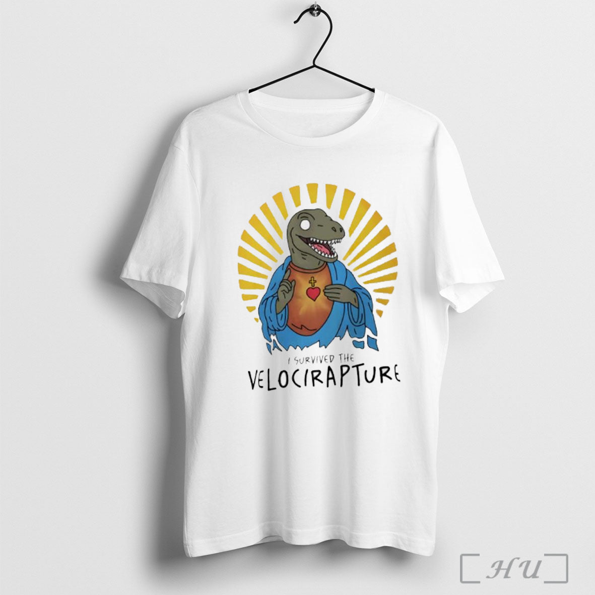 Officials I Survived The Velocirapture Raptor Jesus Graphic T Shirt