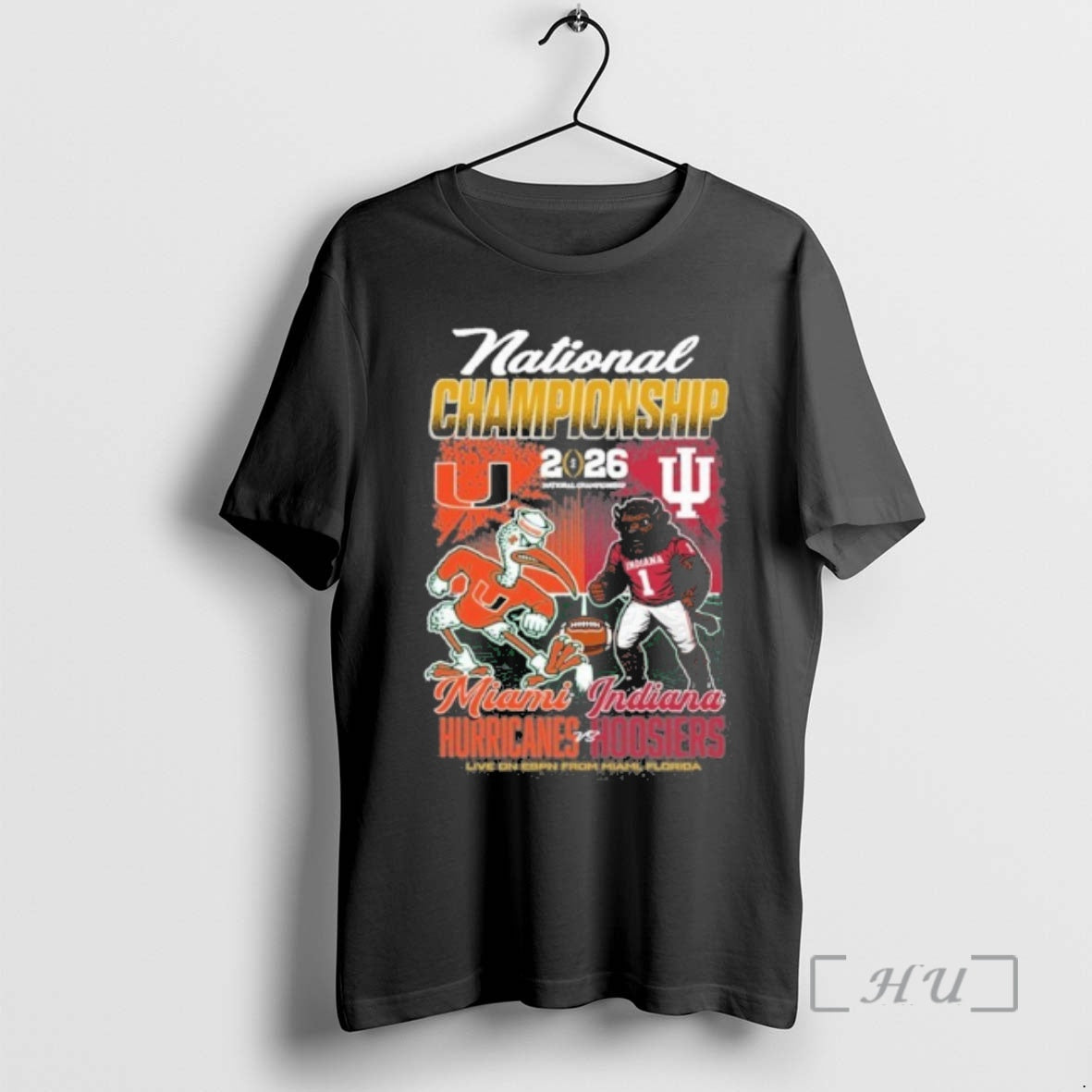 Officials Iu Vs Miami Mascot 2026 Cfp National Championship T-Shirts, Hoodie, Sweatshirt | AU01DripNestTees.com