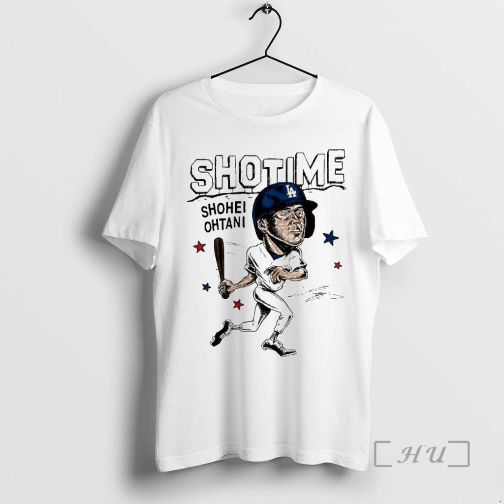 Officials Its Shotime Shohei Ohtani Los Angeles Dodgers Superstar Caricature Signature Premium T Shirts Sweater Hoodie,...
