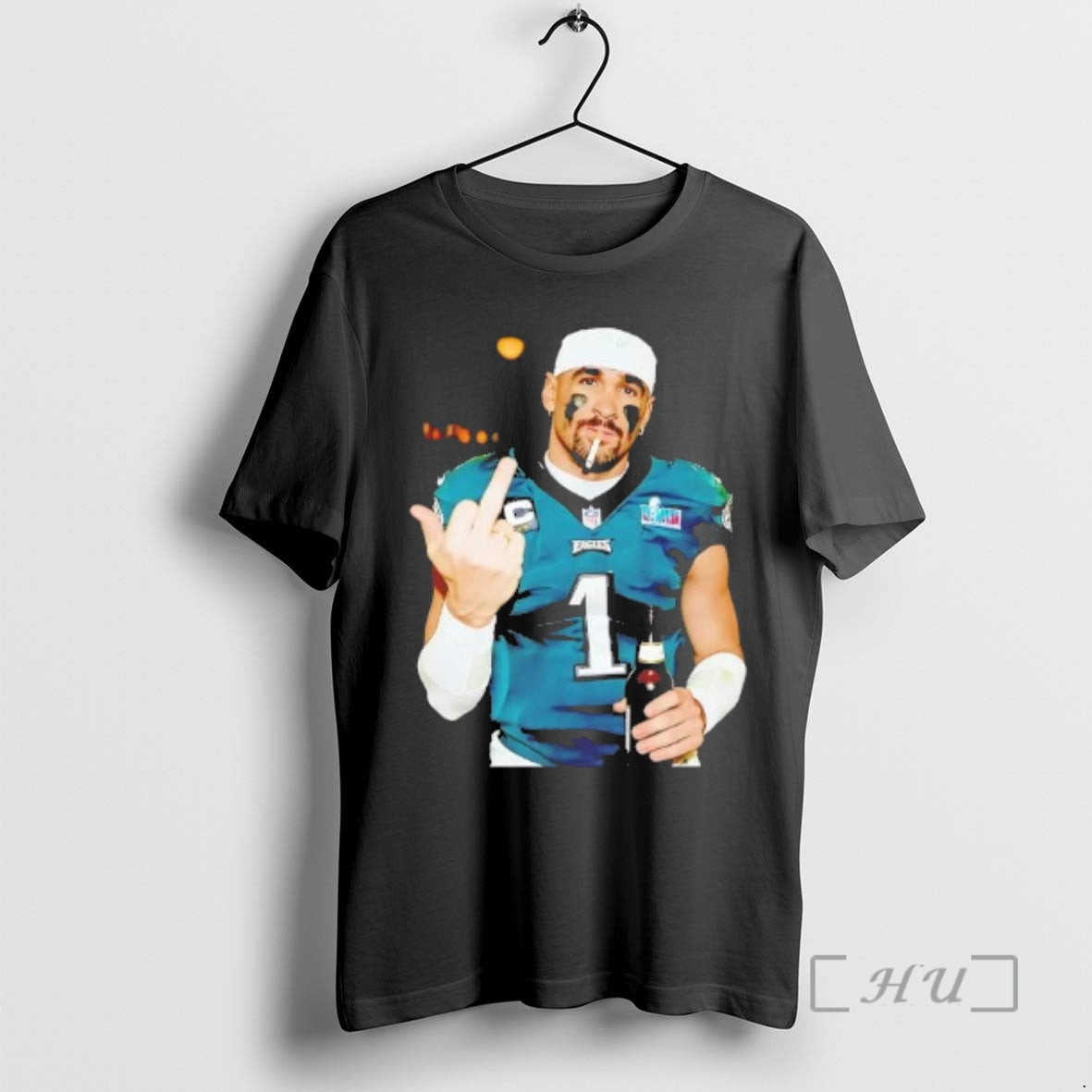 Officials Jalen Hurts Middle Finger Smoking T-Shirts, Hoodie, Sweatshirt | AU01DripNestTees.com