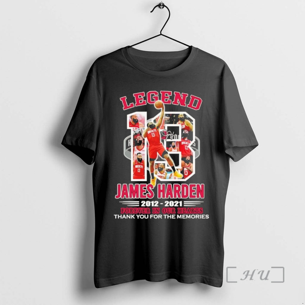 Officials James Harden Legend 2012 2021 Forever In Our Hearts Thank You For The Memories T-Shirts, Hoodie, Sweatshirt