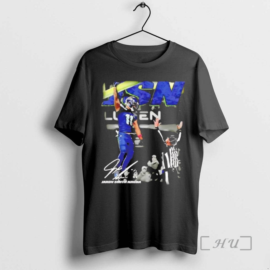 Officials Jaxon Smith Njigba Leads In Receiving Yards Signature T-Shirts, Hoodie, Sweatshirt | AU01DripNestTees.com
