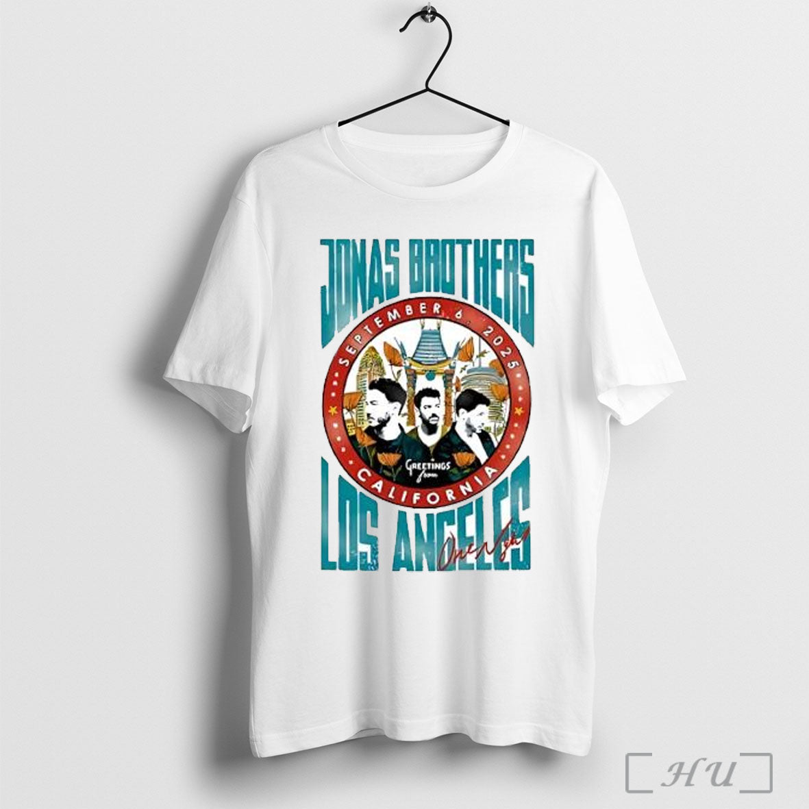 Officials Jonas Brothers September 6 2025 Greetings From Los Angeles Concert Tour T Shirt