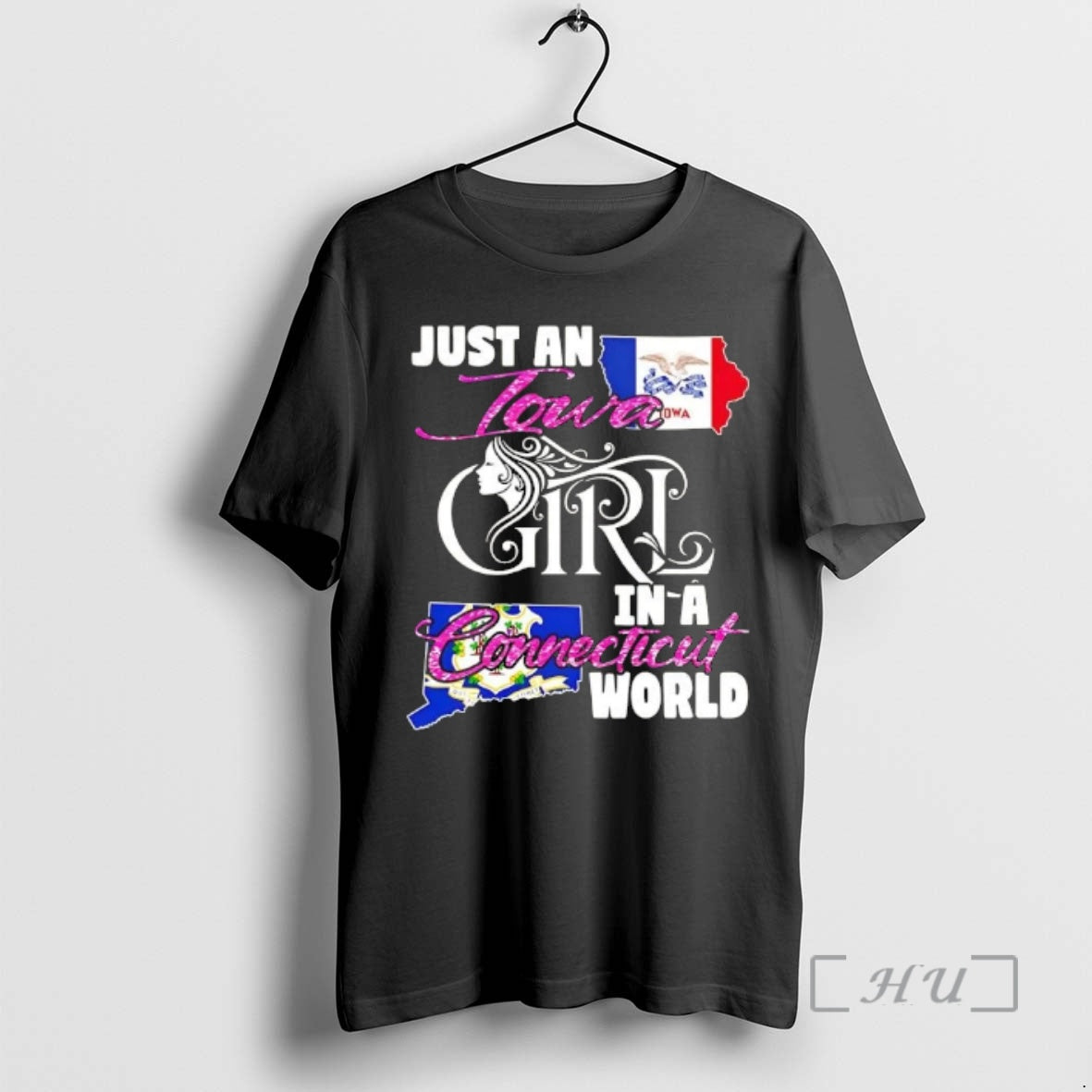 Officials Just An Iowa Girl In A Connecticut World T-Shirts, Hoodie, Sweatshirt | AU01DripNestTees.com