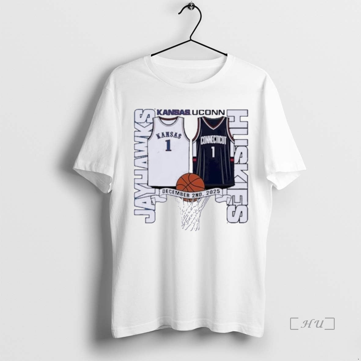 Officials Kansas Jayhawks Vs Uconn Huskies Basketball 2025 Gameday T-Shirts, Hoodie, Sweatshirt | AU01DripNestTees.com