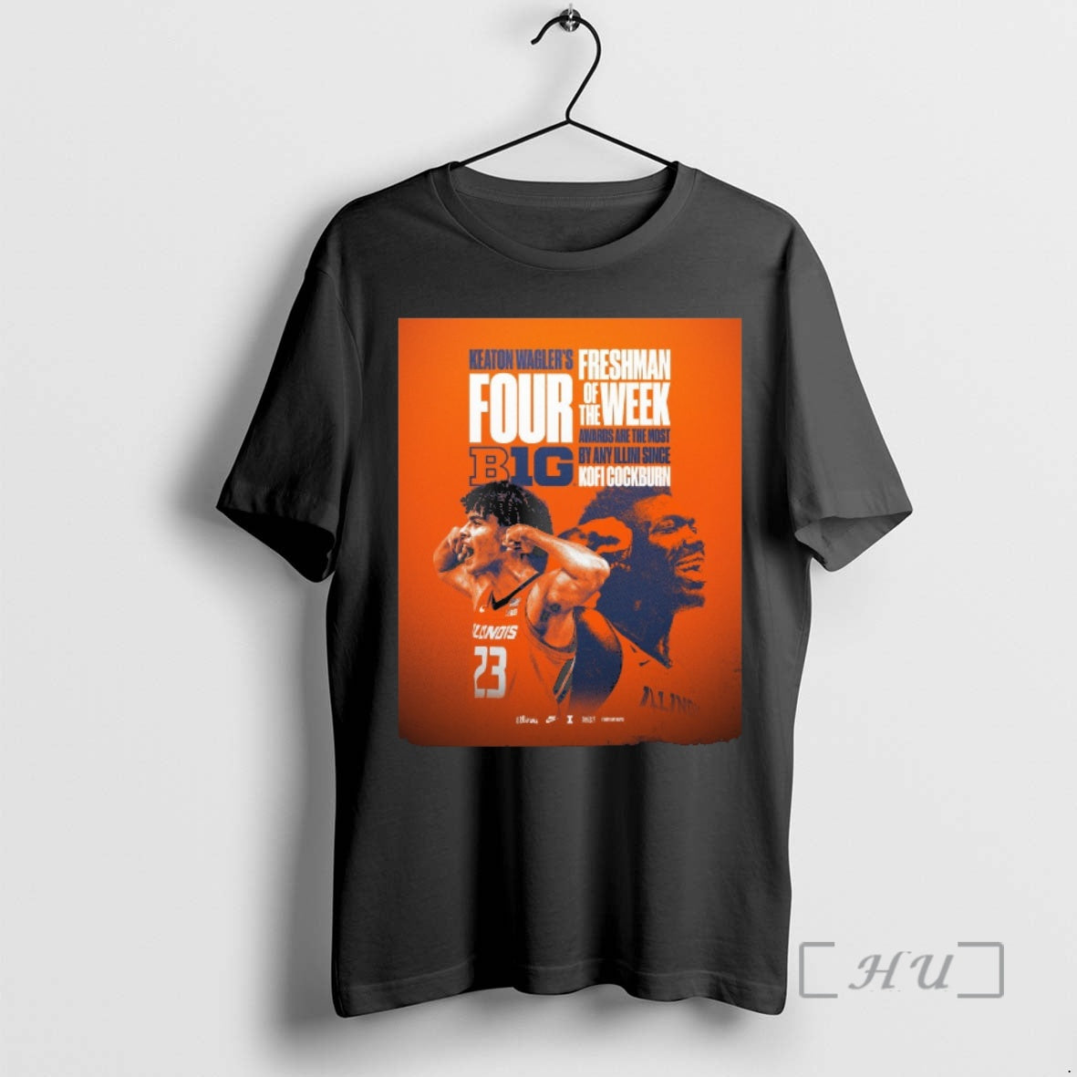 Officials Keaton Wagler Four Big Ten Freshman Of The Week Awards Illinois Fighting Illini Premium T-Shirts, Hoodie,...