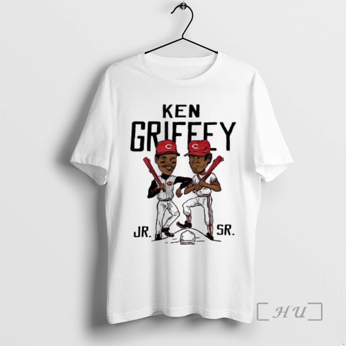 Officials Ken Griffey Father And Son Cincinnati Reds Baseball Caricatures Woman Premium T Shirts Sweater Hoodie, Sweatshirt