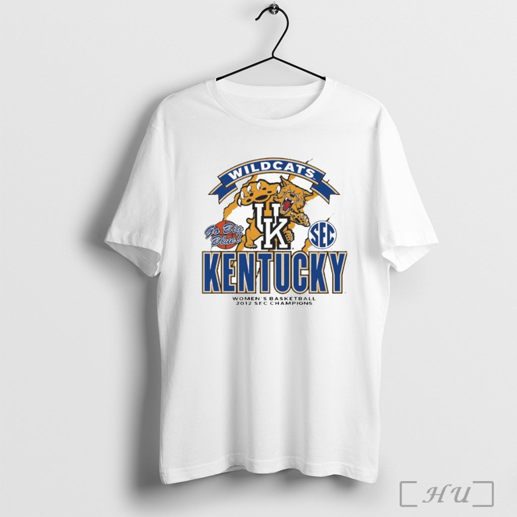 Officials Kentucky Wildcats Womens Basketball 2012 Go Big Blue Sec Champions Mascot T Shirt