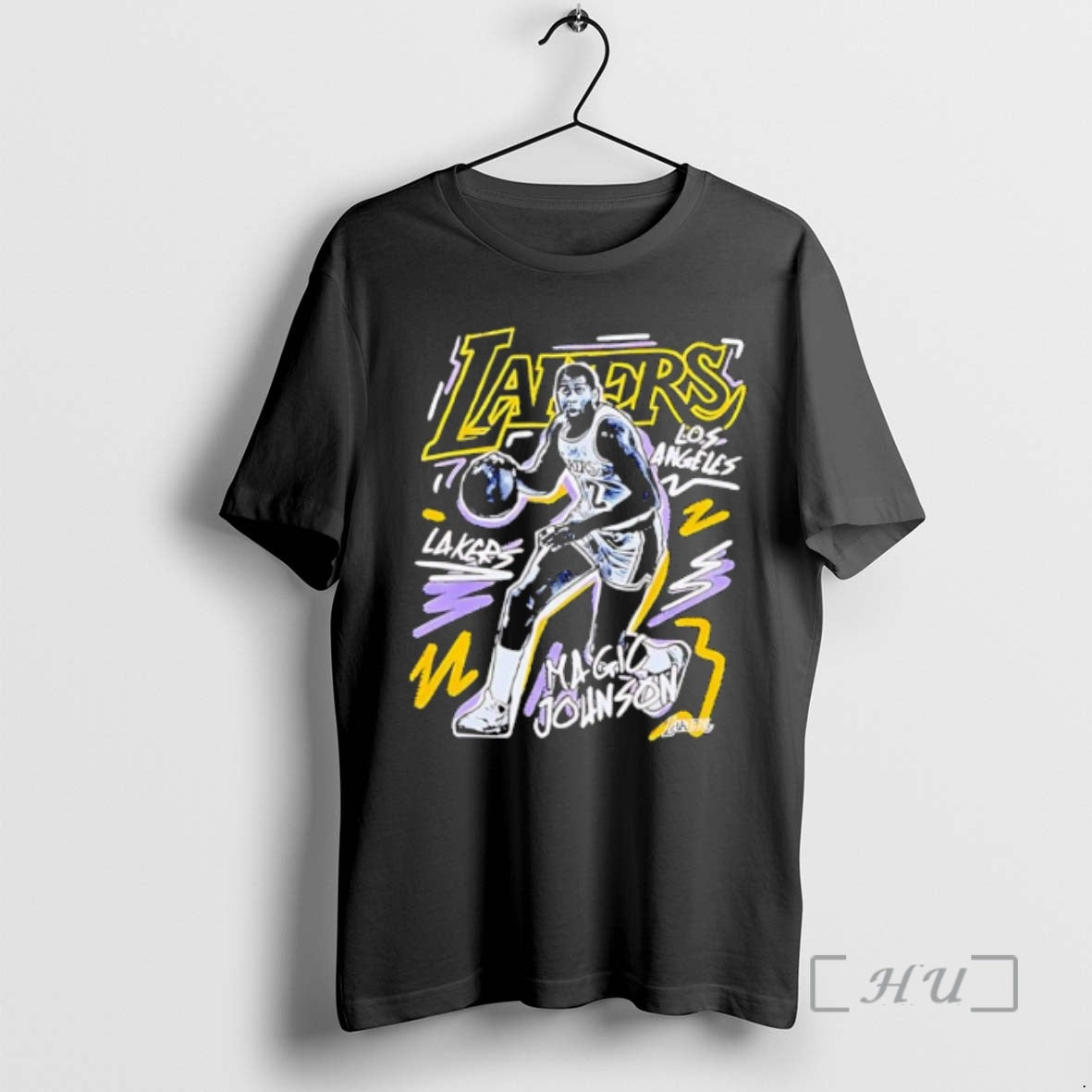 Officials Magic Johnson Los Angeles Lakers Nba Chalked Up Retro T-Shirts, Hoodie, Sweatshirt | AU01DripNestTees.com