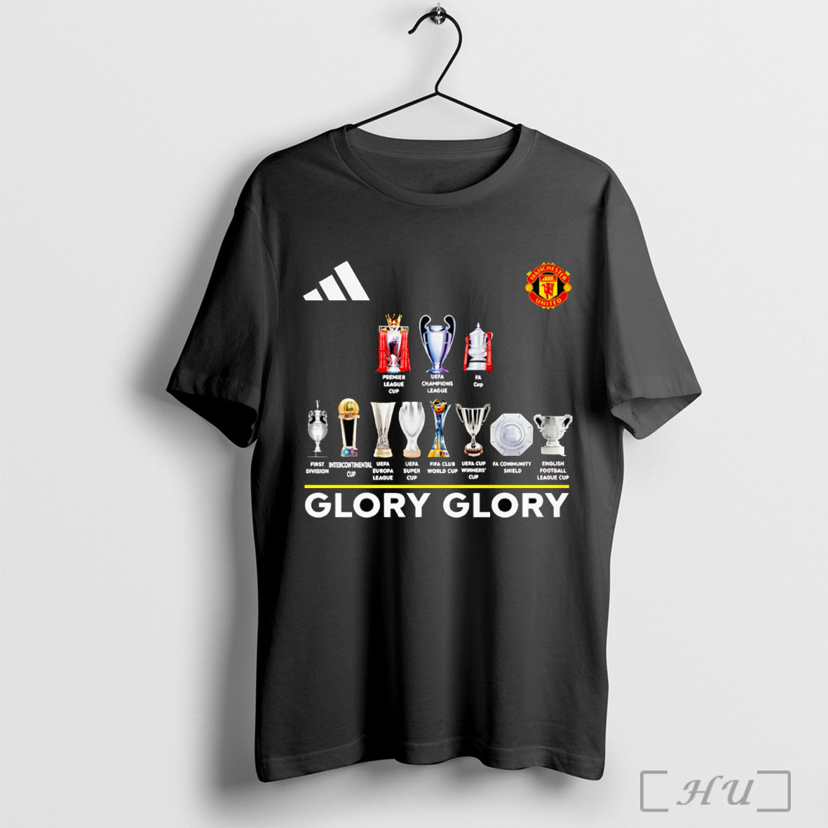 Officials Manchester United Glory Glory Trophies T Shirt