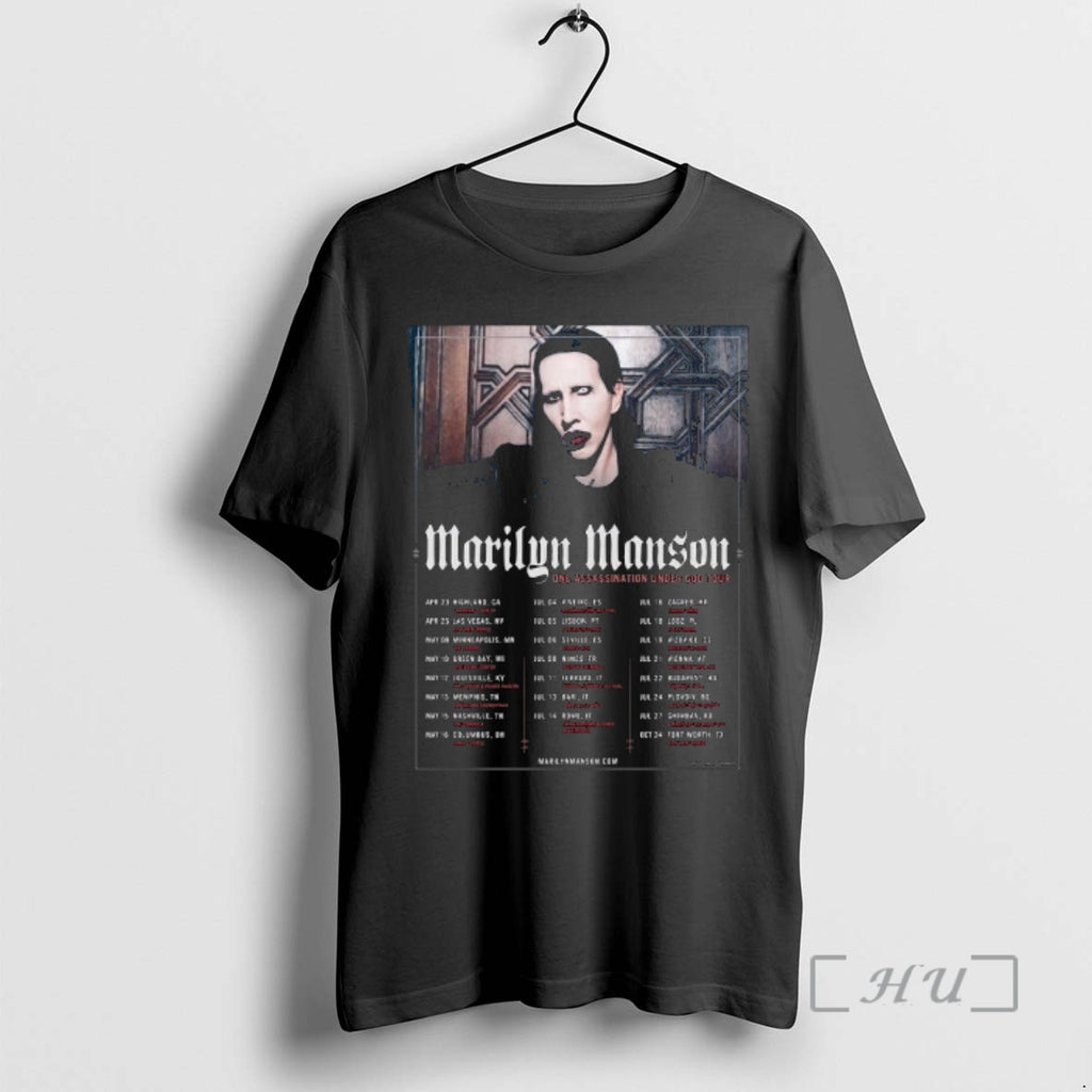 Officials Marilyn Manson One Assassination Under God Tour 2026 World Tour Schedule Dates Premium T-Shirts, Hoodie, Sweatshirt