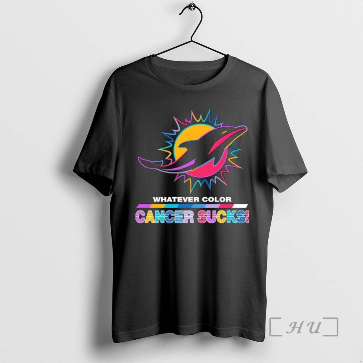Officials Miami Dolphins Football Whatever Color Cancer Sucks Logo Colors T-Shirts, Hoodie, Sweatshirt | AU01DripNestTees.com