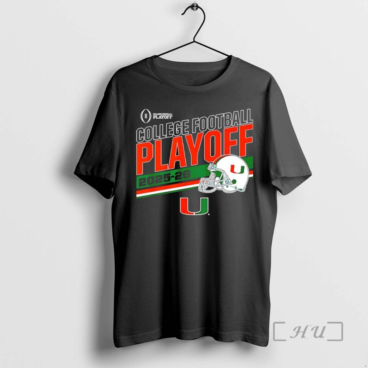 Officials Miami Huricanes 2025 2026 College Football Playoff Stripe Helmet T-Shirts, Hoodie, Sweatshirt