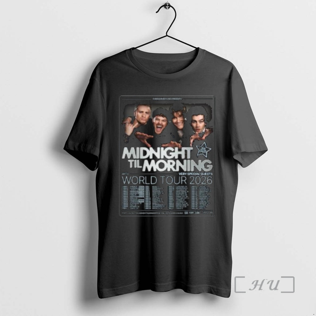 Officials Midnight Til Morning Global Tour 2026 Circle Black T-Shirts, Hoodie, Sweatshirt | AU01DripNestTees.com