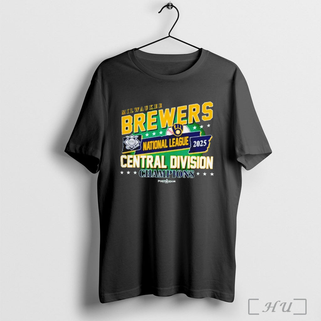 Officials Milwaukee Brewers Mlb 2025 Nl Central Division Champions T Shirt
