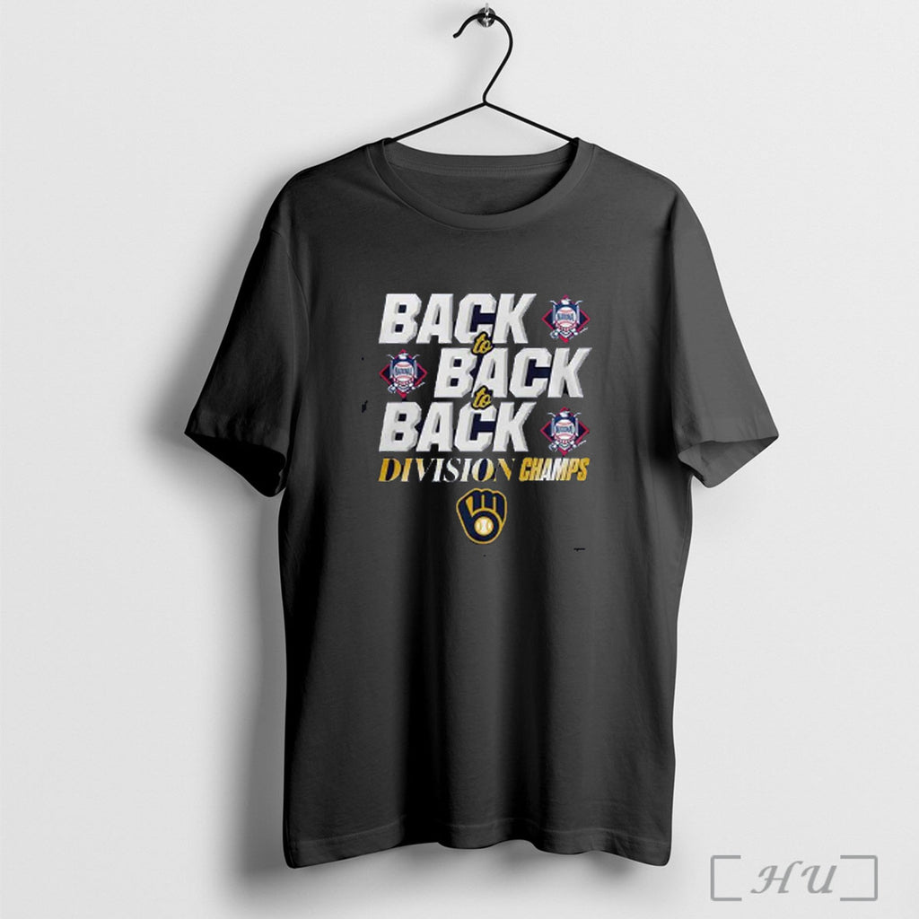 Officials Milwaukee Brewers Nl Central Division Back To Back To Back Champions T Shirt